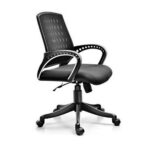 Chayrs Black Revolving Adjustable Mesh Chair in Nylon Base