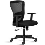 Chayrs Black Revolving Adjustable Medium Chair in Mesh & Nylon