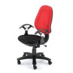 Chayrs Black Revolving Adjustable Push Back Chair in Matty  & Nylon
