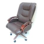 Chayrs Grey Revolving Adjustable Recliner Chair in Rexine & Wooden
