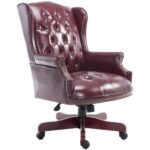 Chayrs Cherry Revolving Maharaja Chair in Wooden Base