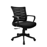 Chayrs Black Revolving Adjustable Mesh Chair in Fiber Base