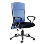 Chayrs Blue Revolving Adjustable High Back Chair in Steel