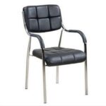 Chayrs Fix Visitor Chair in Rexine & Steel Frame