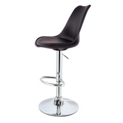 Chayrs Black Adjustable Bar Chair in Rexine & Steel