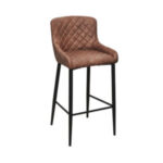 Chayrs Brown Fix Bar Chair in Rexine & Frame