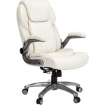Chayrs White Revolving Adjustable Boss Chair in Nylon  