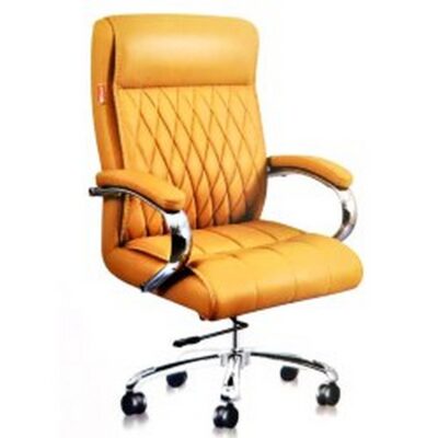 Chayrs Yellow Revolving Adjustable Boss Chair in Steel
