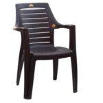 Radha Gold Brown Plastic Chair in 1 Year Guarantee