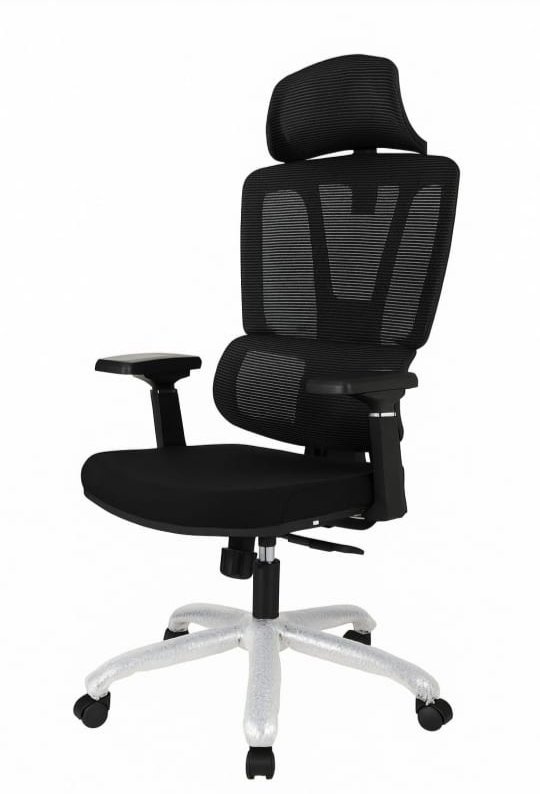 chayrs imported mesh back chair with back rest support and any time position lock ,chrome base, adjustable handle and height
