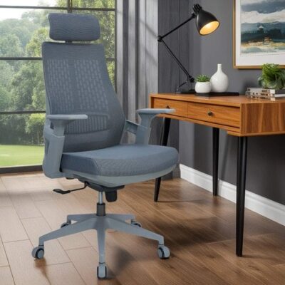 High back mesh chair in grey imported quality